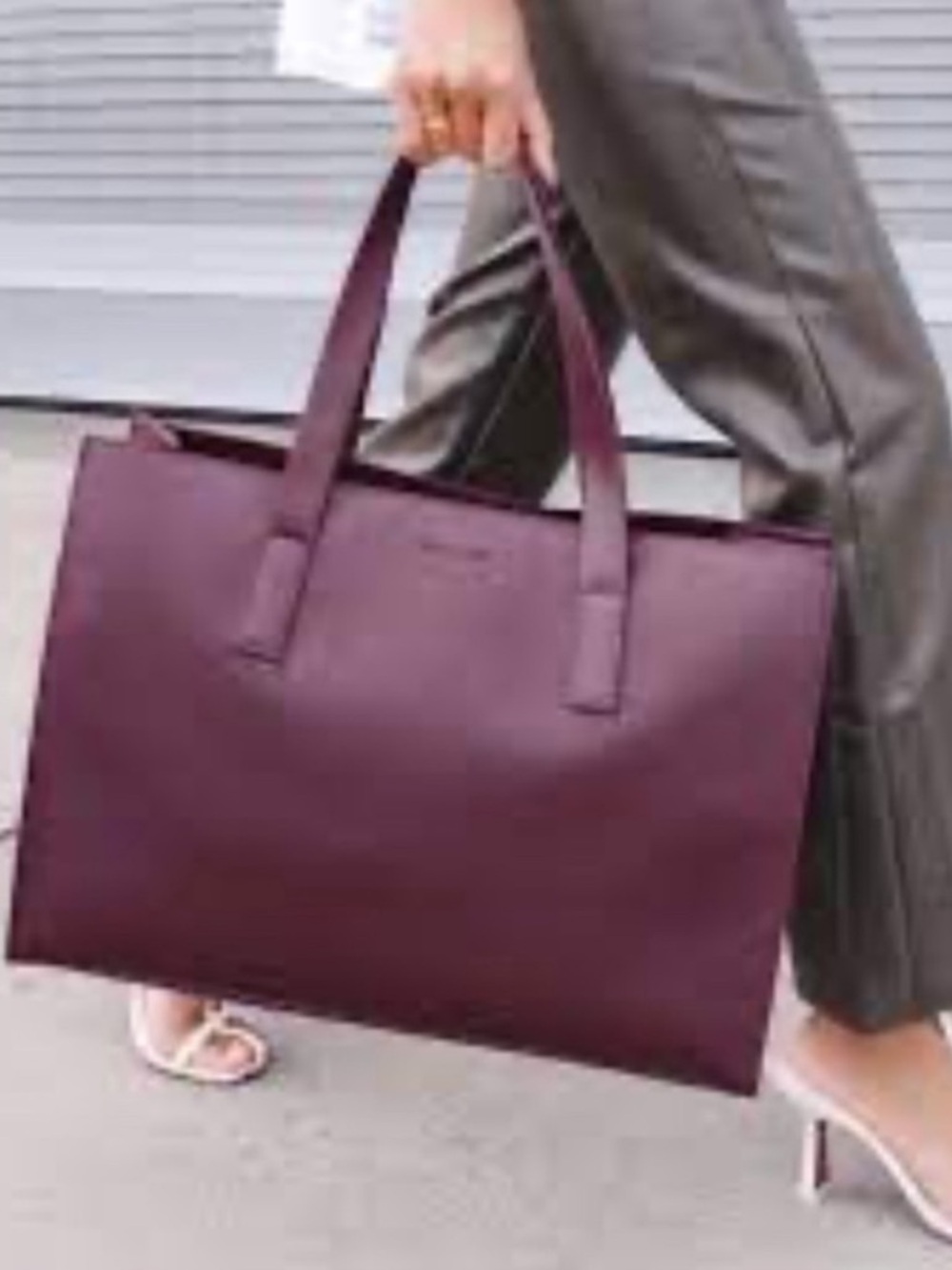 Rachel Zoe Collection Arialith Burgundy Vegan Leather Tote Bag with Pouch